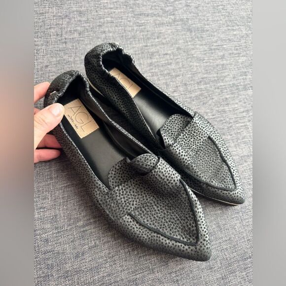 AGL Attilio Giusti Leombruni Micro Pointed Toe Loafer Gray Mini Leopard spot 6 - Picture 10 of 10